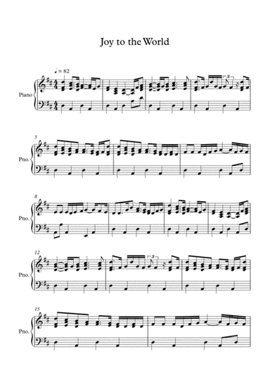Joy to the World for piano. (arr. Hugo Neves)