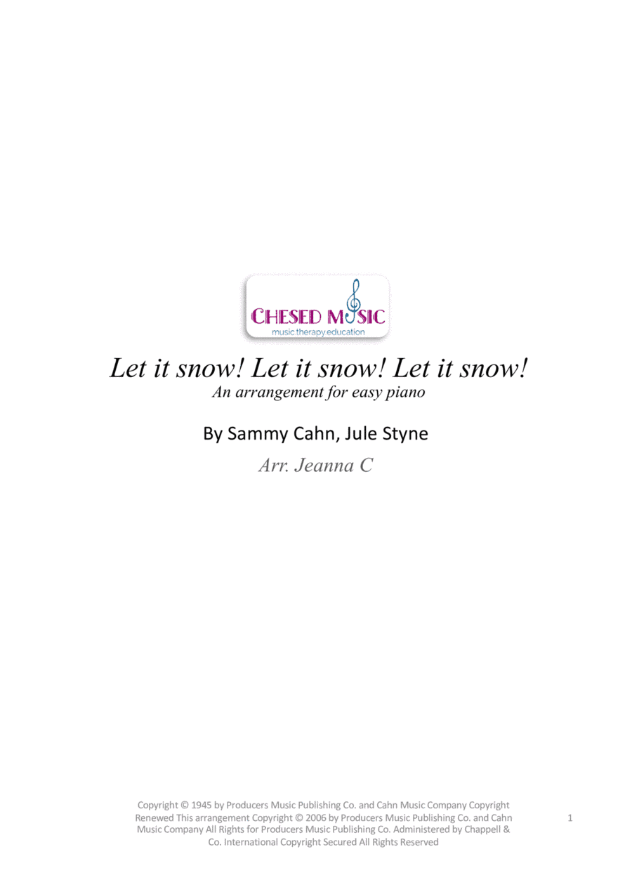Let It Snow! Let It Snow! Let It Snow! (arr. Jeanna C)