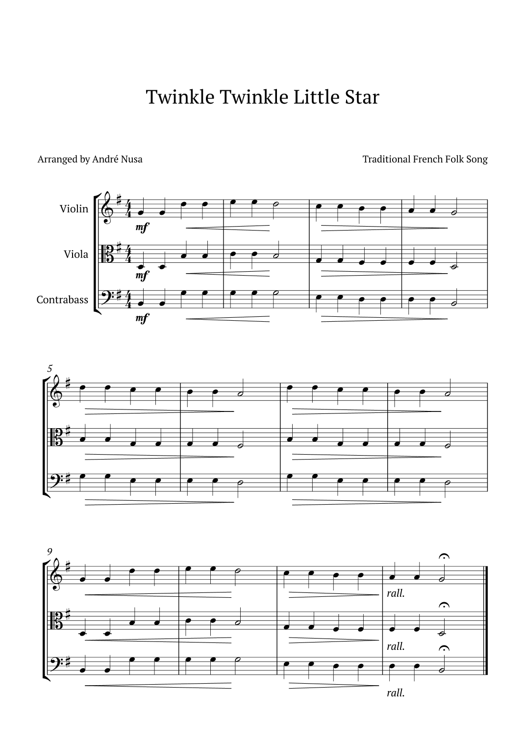 Twinkle Twinkle Little Star (arr. André Nusa)