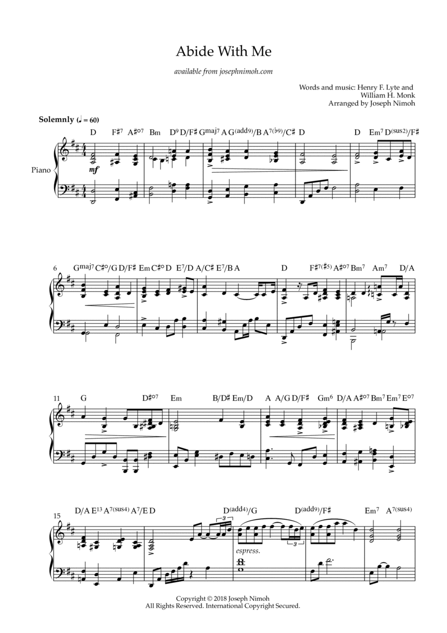 Abide With Me - Solo Piano (arr. Joseph Nimoh)