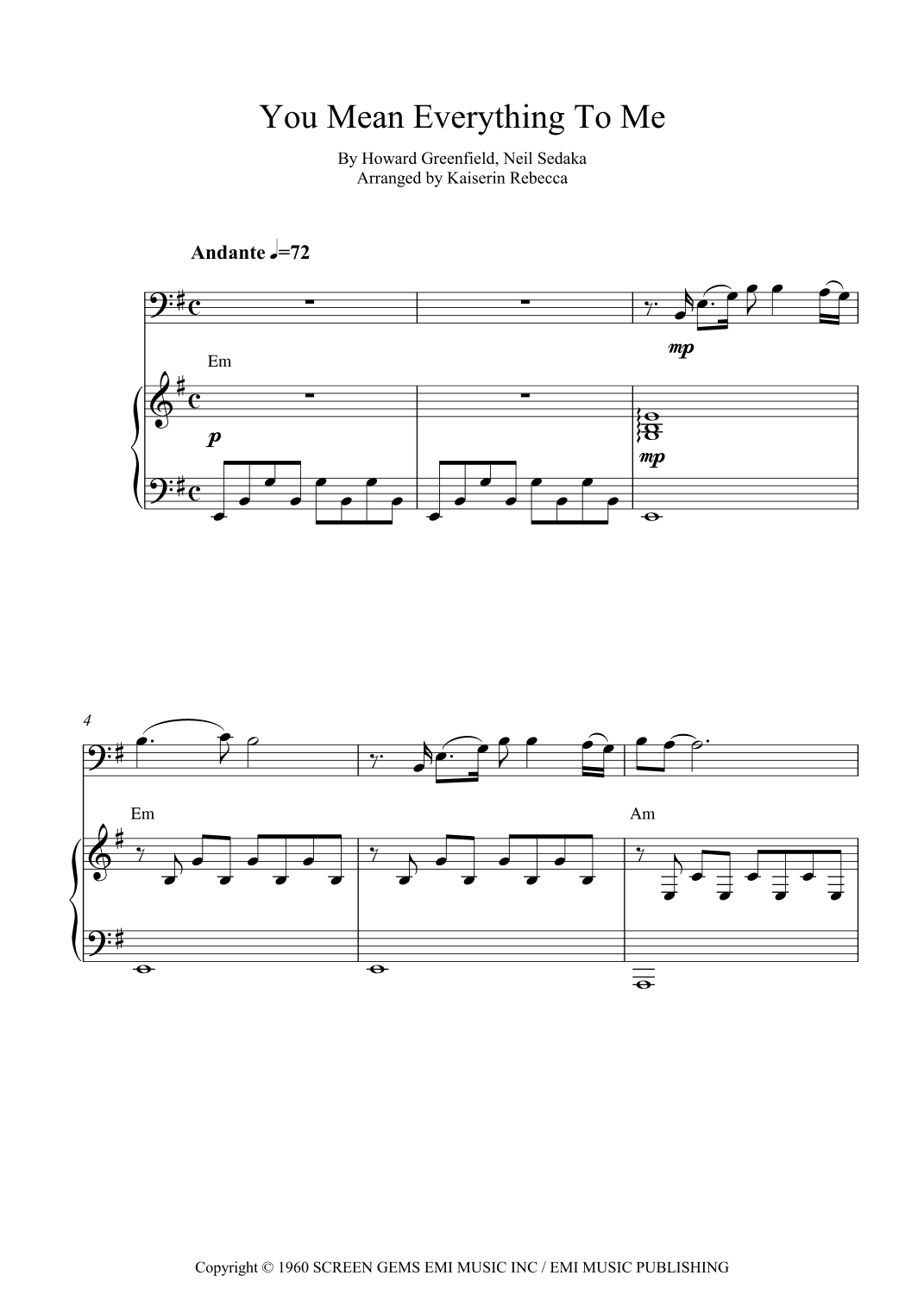 You Mean Everything To Me (arr. Kaiserin Rebecca)
