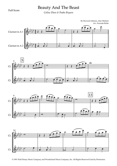 Beauty And The Beast (arr. Fernando Britto)