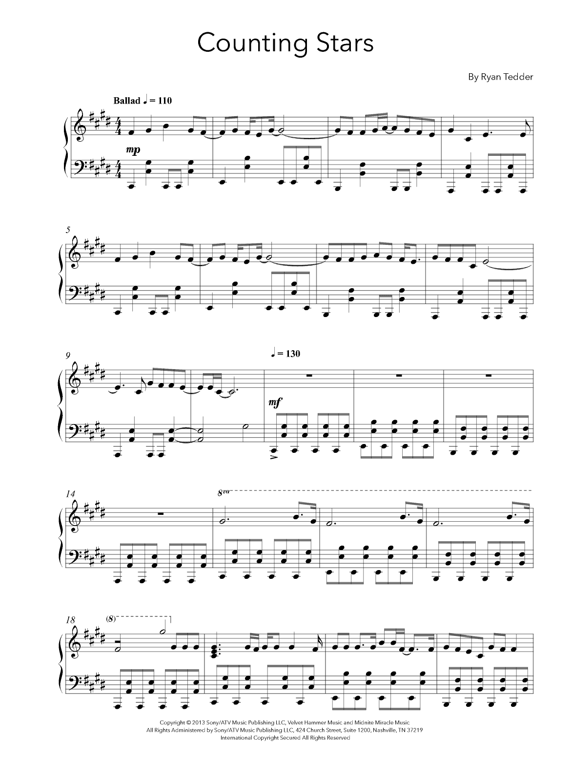 Counting Stars (arr. Flavio Regis Cunha)