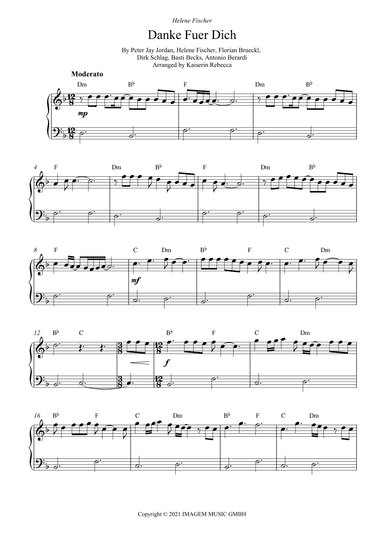 Danke Fuer Dich (arr. Kaiserin Rebecca)