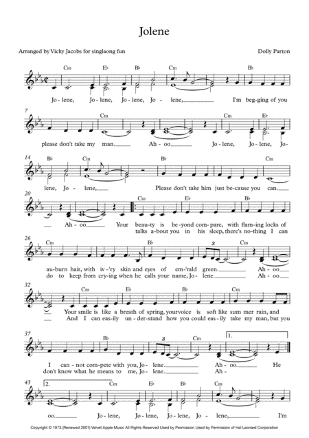 Jolene (arr. Vicky Jacobs)
