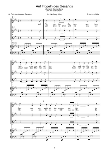 Auf Flügeln des Gesanges (arr. Wolfgang König)