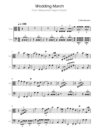 Wedding March - Cello and Viola Duet F.Mendelssohn (arr. Ygor Nunes)