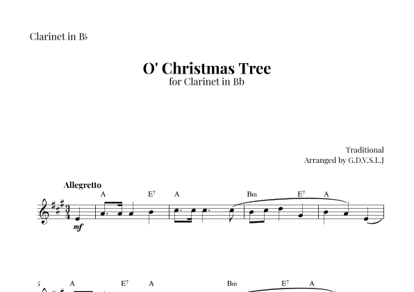 O' Christmas Tree (arr. G.D.V.S.L.J)