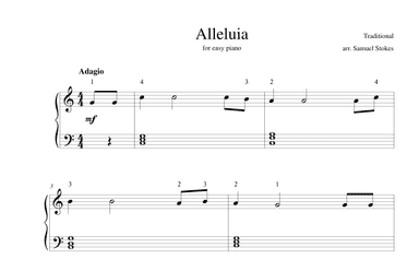 Alleluia - for easy piano (arr. Samuel Stokes)