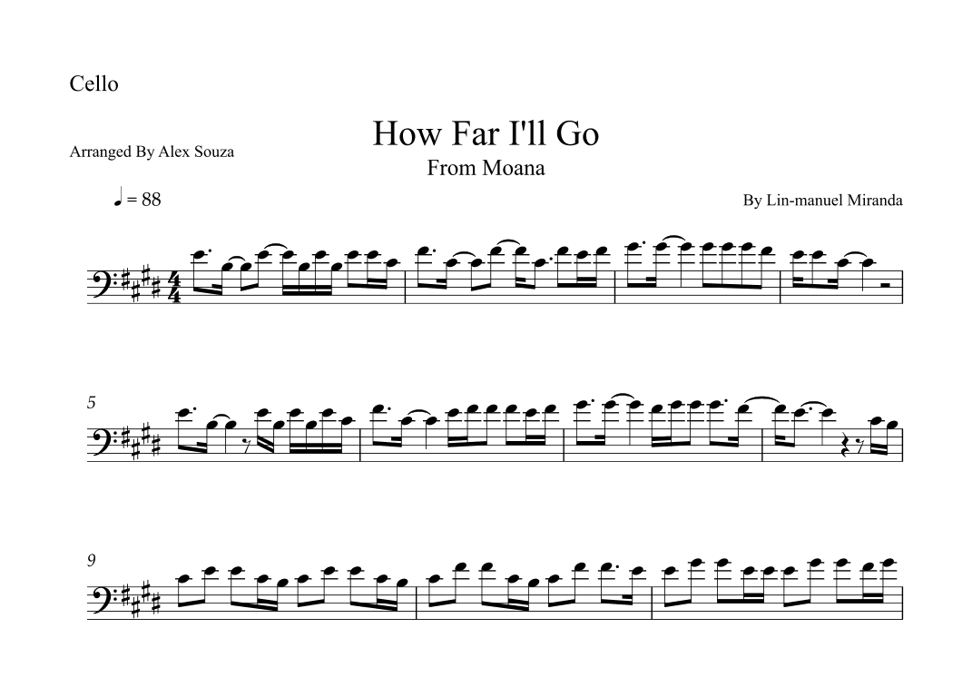How Far I'll Go (arr. Alex Souza)