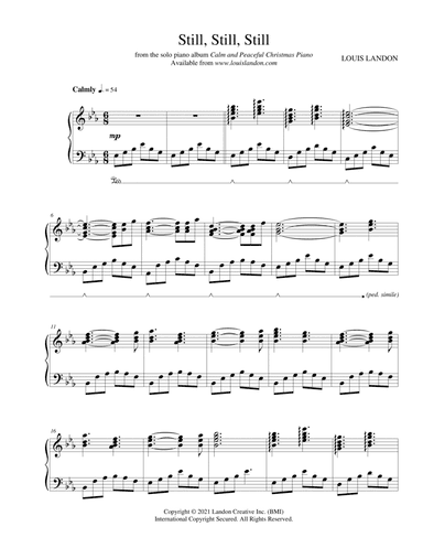 Still, Still, Still - Traditional Christmas - Louis Landon - Solo Piano (arr. Louis Landon)