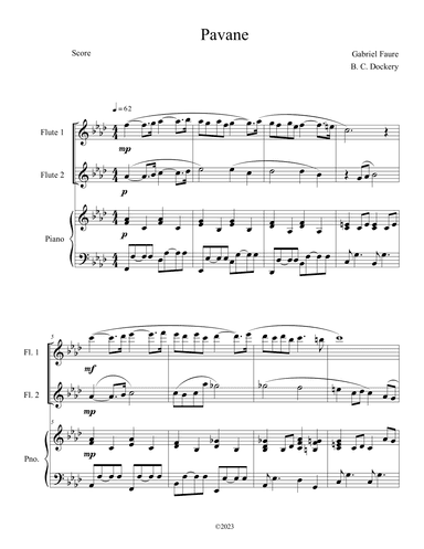 Pavane (Flute Duet with Piano Accompaniment) (arr. B. C. Dockery)
