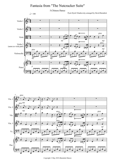 Chinese Dance (Fantasia from Nutcracker) for String Quartet (arr. David Burndrett)