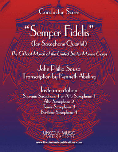 March - Semper Fidelis (for Saxophone Quartet SATB or AATB) (arr. Kenneth Abeling)