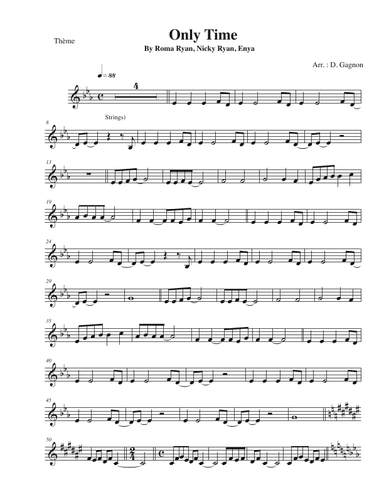 Only Time - Score Only (arr. D. Gagnon)