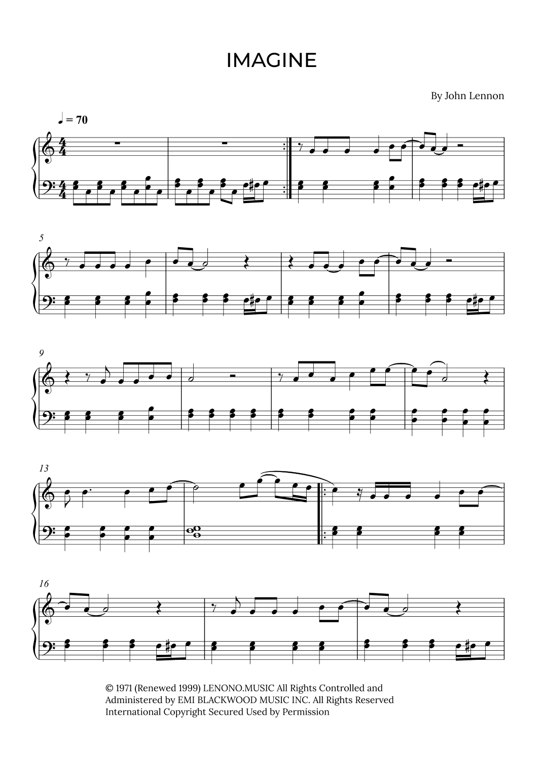 Imagine (arr. Alex Nunes Rodrigues)
