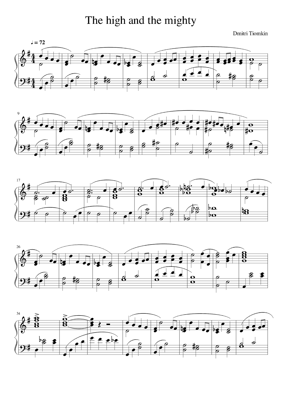 The High And The Mighty (arr. Gianluca Giovannetti)