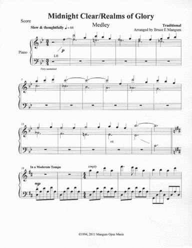 Midnight Clear/Realms of Glory [Medley] (arr. Arranged by Bruce E Mangum)