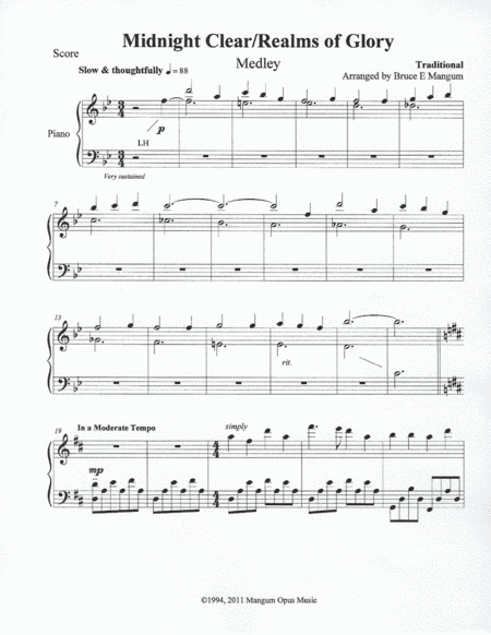 Midnight Clear/Realms of Glory [Medley] (arr. Arranged by Bruce E Mangum)