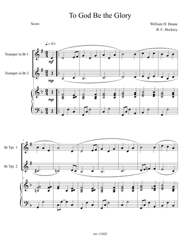To God Be the Glory (Trumpet Duet with Piano Accompaniment) (arr. B. C. Dockery)