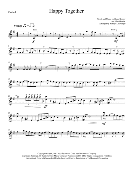 Happy Together (arr. Kathryn Griesinger)