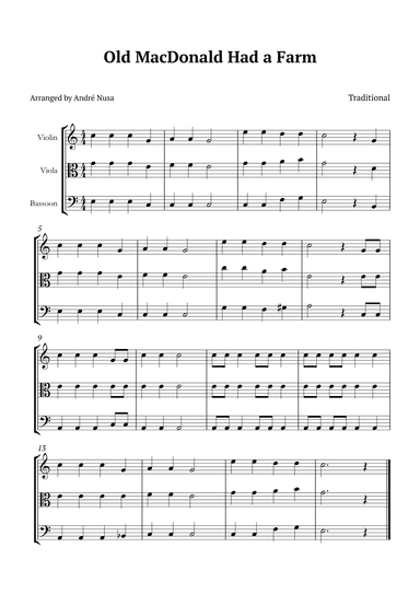 Old MacDonald Had a Farm (arr. André Nusa)