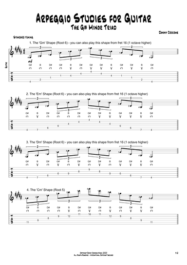 Arpeggio Studies for Guitar - The G# Minor Triad