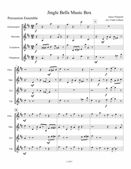 Jingle Bells Music Box (Percussion Ensemble) (arr. Clark Cothern)