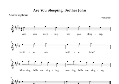 Are You Sleeping, Brother John (Easy) (arr. Wesley S. SIlva)