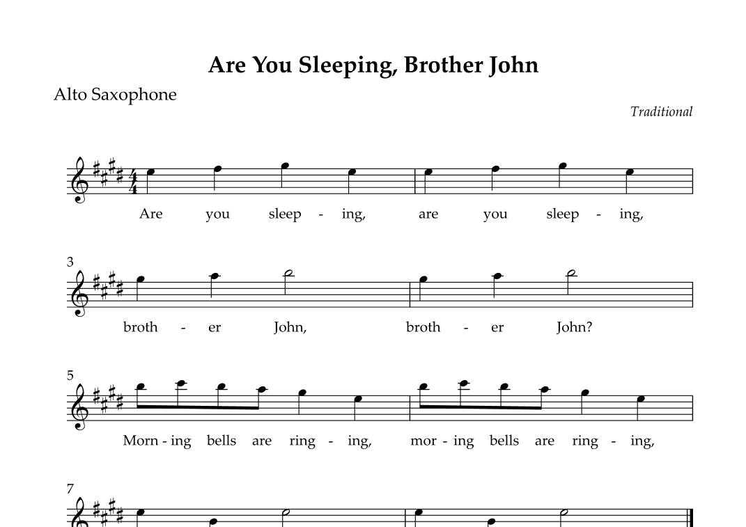 Are You Sleeping, Brother John (Easy) (arr. Wesley S. SIlva)