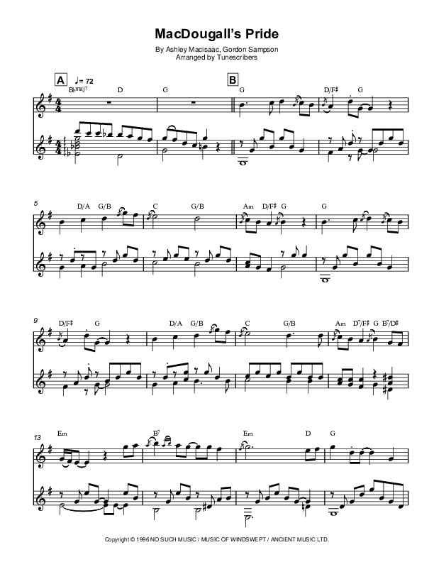 MacDougall’s Pride (arr. Tunescribers)