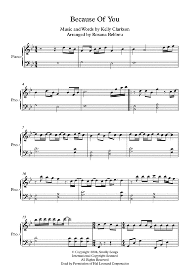 Because Of You (arr. Roxana Belibou)