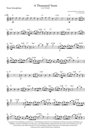 A Thousand Years (arr. Fabio Britto)