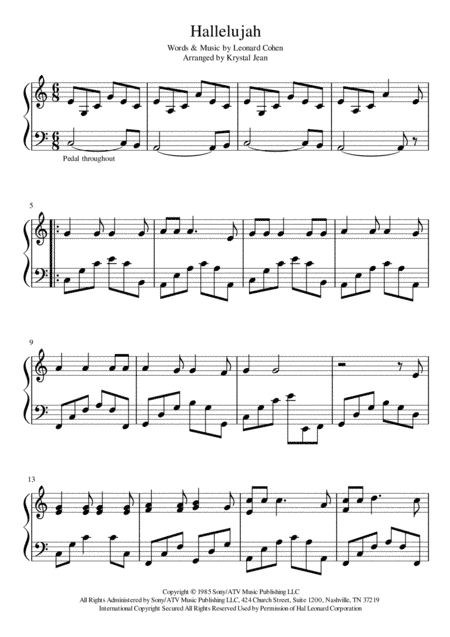 Hallelujah (arr. Krystal Jean)