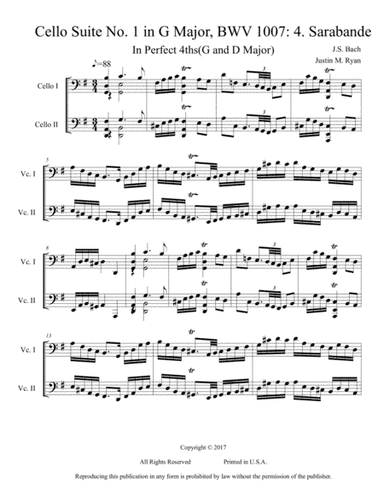 Cello Suite No. 1, BWV 1007: 4. Sarabande (arr. Justin M. Ryan)