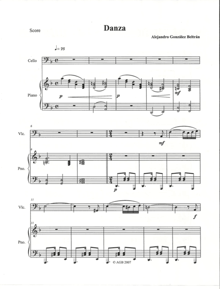 Danza para Cello y Piano