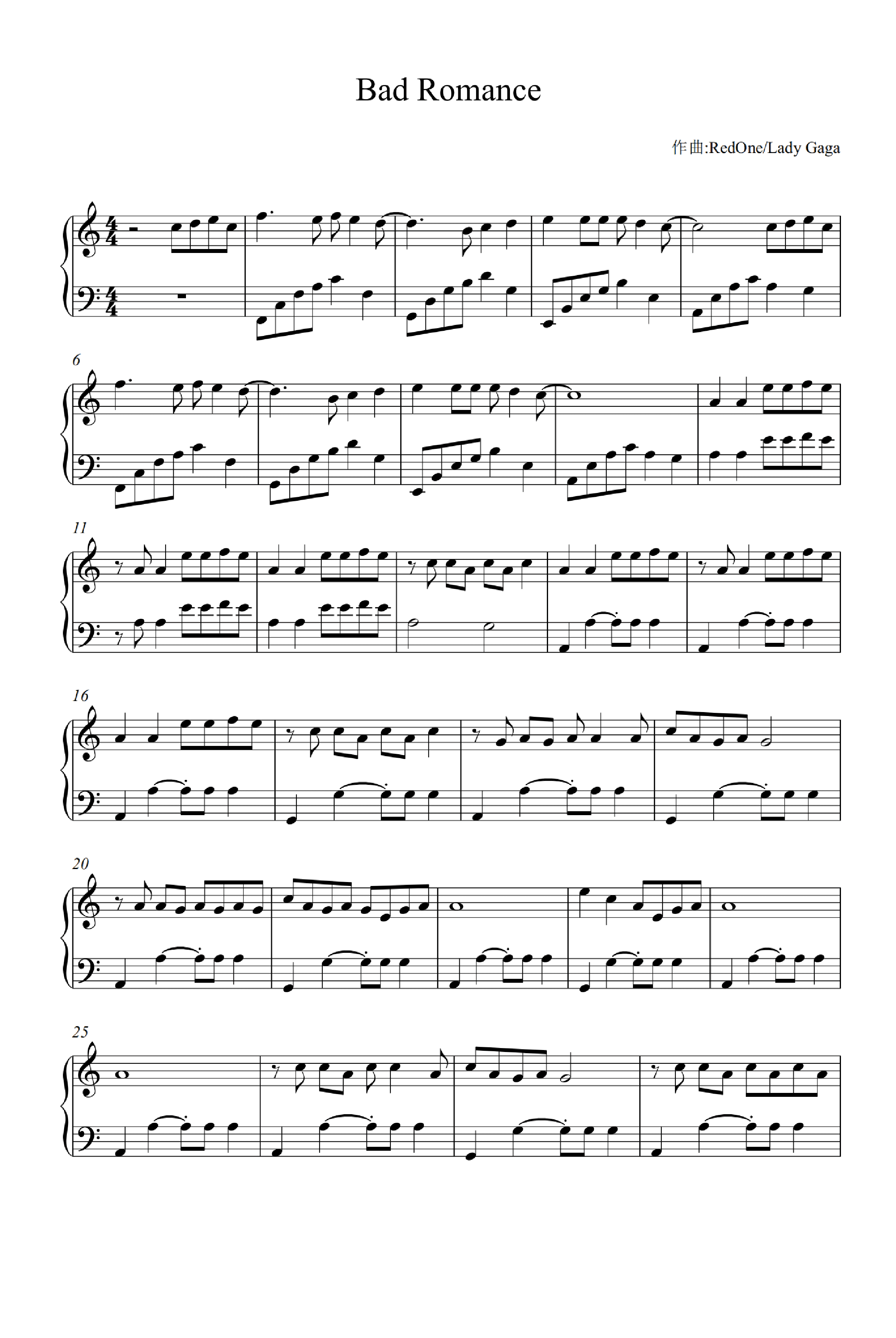 Bad Romance (arr. Lady Gaga)
