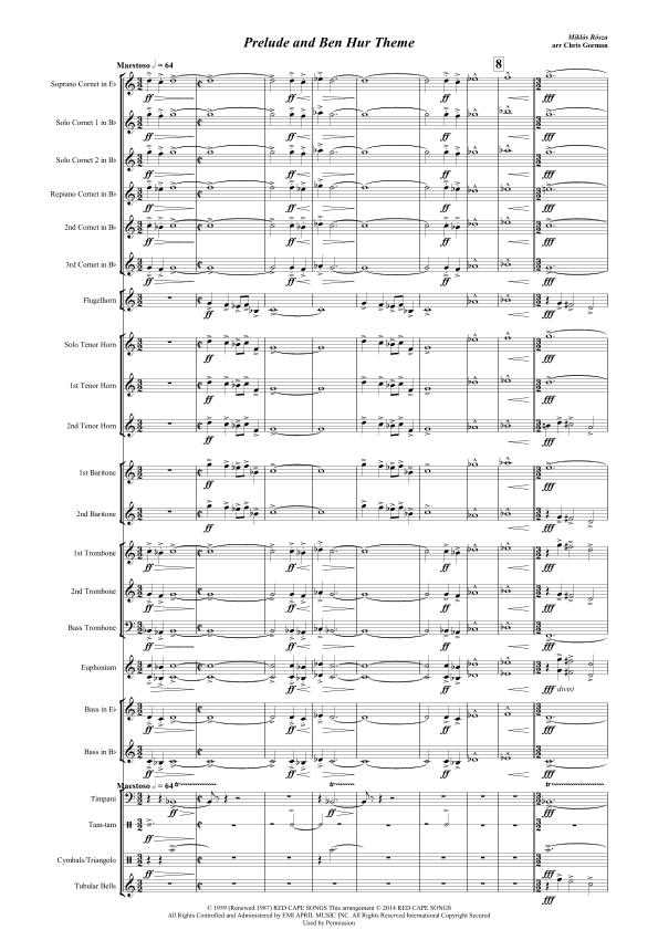 Ben Hur (prelude And Main Theme) (arr. Chris Gorman)