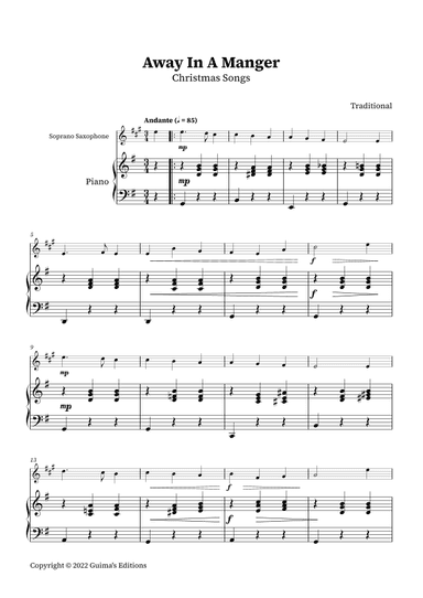 Away In A Manger (arr. Guima's Editions)