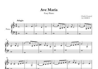 Ave Maria (Bach-Gounod) in C Major for Easy Piano (arr. SMMUS)
