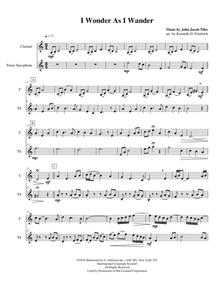 I Wonder As I Wander (arr. Kenneth D. Friedrich)
