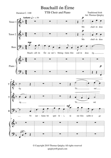 Buachaill ón Éirne (arr. Thomas Quigley)