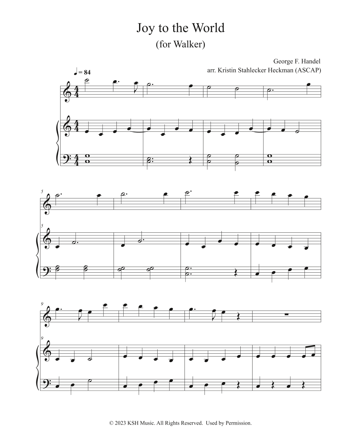 Joy to the World (Student Edition) (arr. Kristin Stahlecker Heckman)