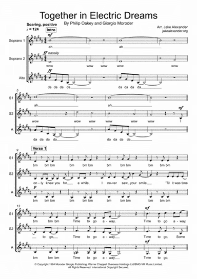 Together In Electric Dreams (arr. Jake Alexander)