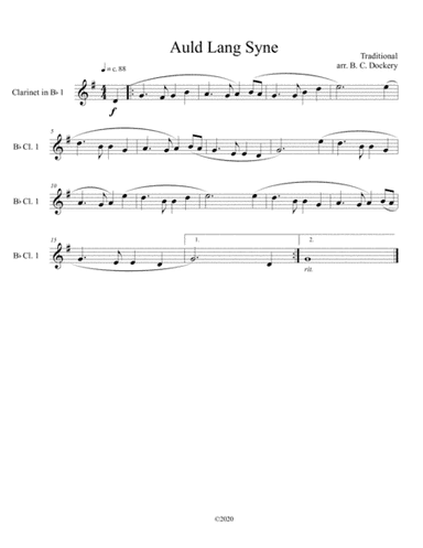 Auld Lang Syne (clarinet solo) (arr. B. C. Dockery)