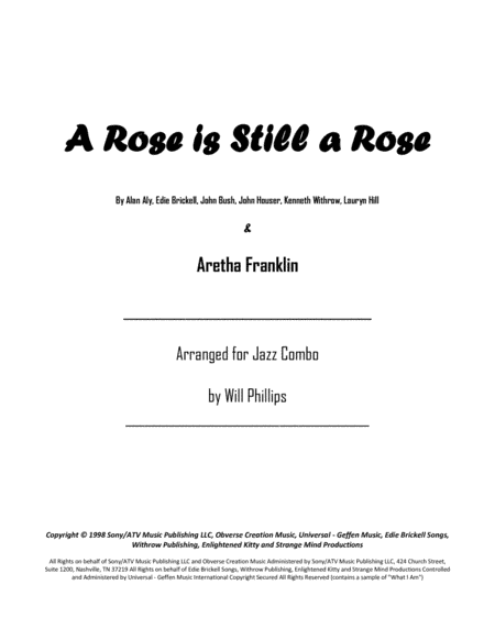 A Rose Is Still A Rose (arr. Will Phillips)