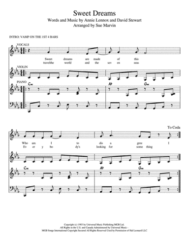 Sweet Dreams (Are Made Of This) (arr. Sue Marvin)