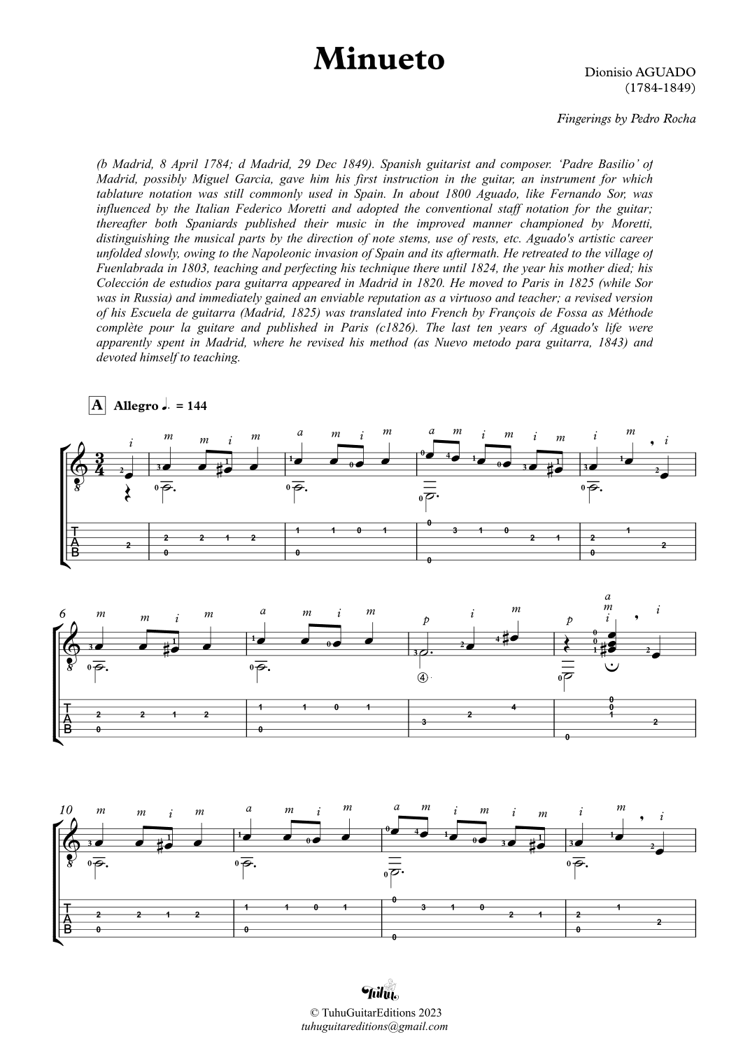 Minueto (arr. Pedro Rocha)
