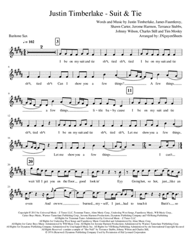 Suit & Tie (arr. JNguyenSheets)