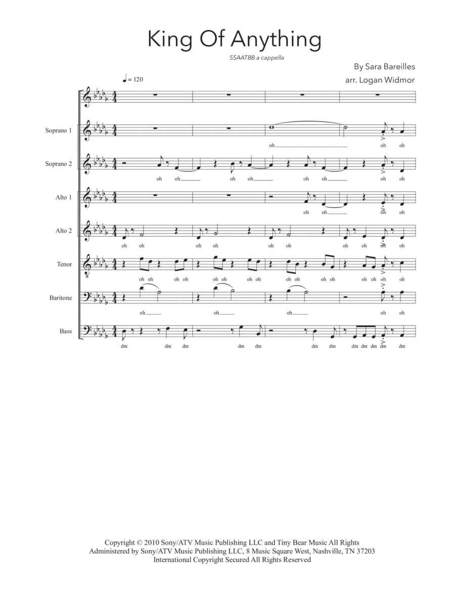 King Of Anything (arr. Logan Widmor)